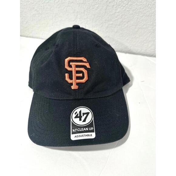 '47 San Francisco Giants Clean Up Black Adjustable Strap Hat Dad Cap - Picture 3 of 6